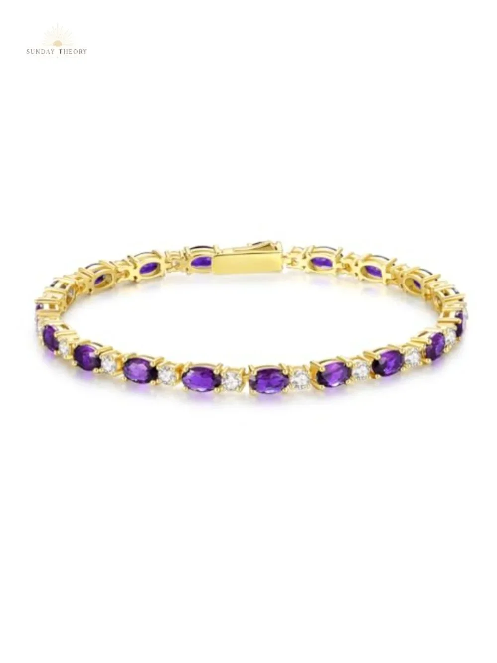 Sterling Silver 14K Gold Plated Tennis Bracelet Women 7